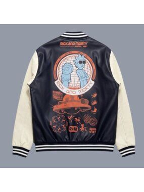 Members Only Rick Morty Jacket Mens M NWT Cartoon Graphic Zip Rare